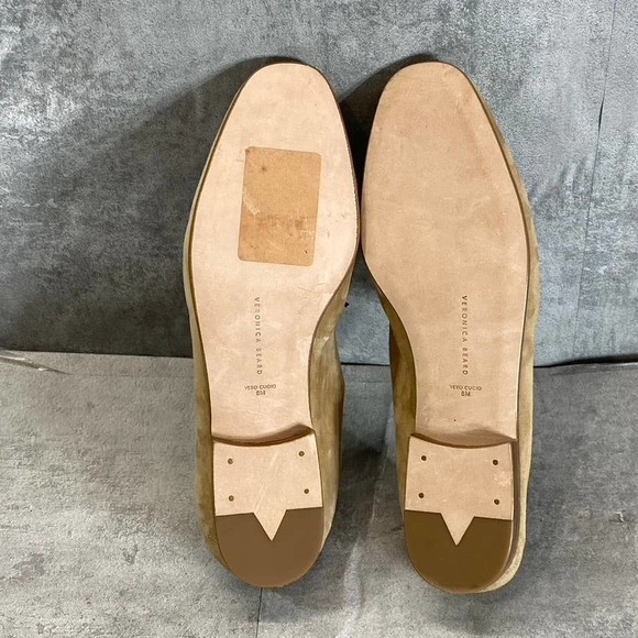 Veronica Beard Women's Tan Leather Round-Toe Woven Anica Loafers SZ 8 - Picture 9 of 12